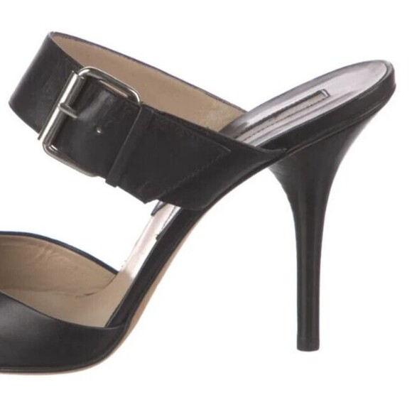 DESIGNER MICHAEL KORS COLLECTION BLACK LEATHER POINTED TOE HIGH HEEL 8.5 M - Picture 7 of 13